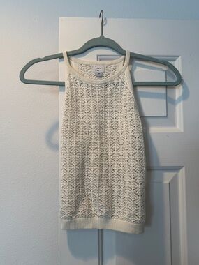 Crochet Halter Tank Top - Cream